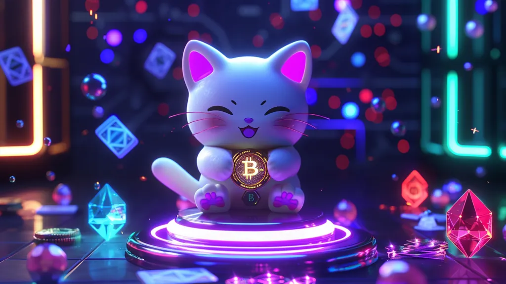 Futuristic LuckyCat collectible render
